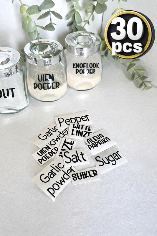 Aesthetic Kitchen Label Stickers (Pack of 30 Stickers)