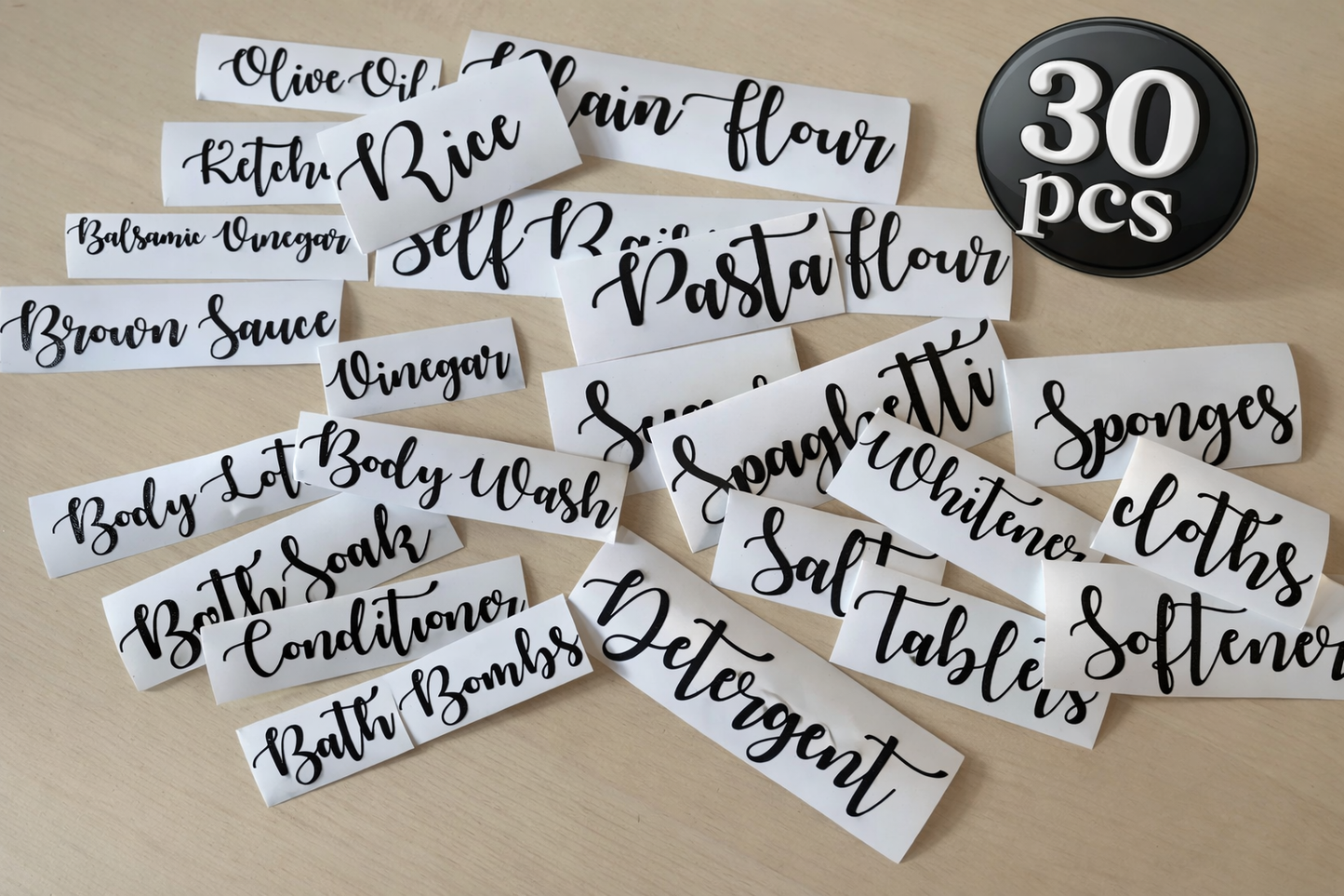 Aesthetic Kitchen Label Stickers (Pack of 30 Stickers)
