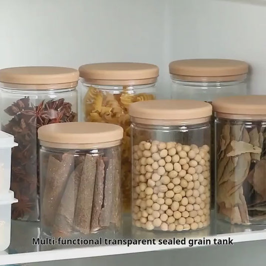 Airtight Kitchen Storage Containers with Wooden Lid Pack of 3